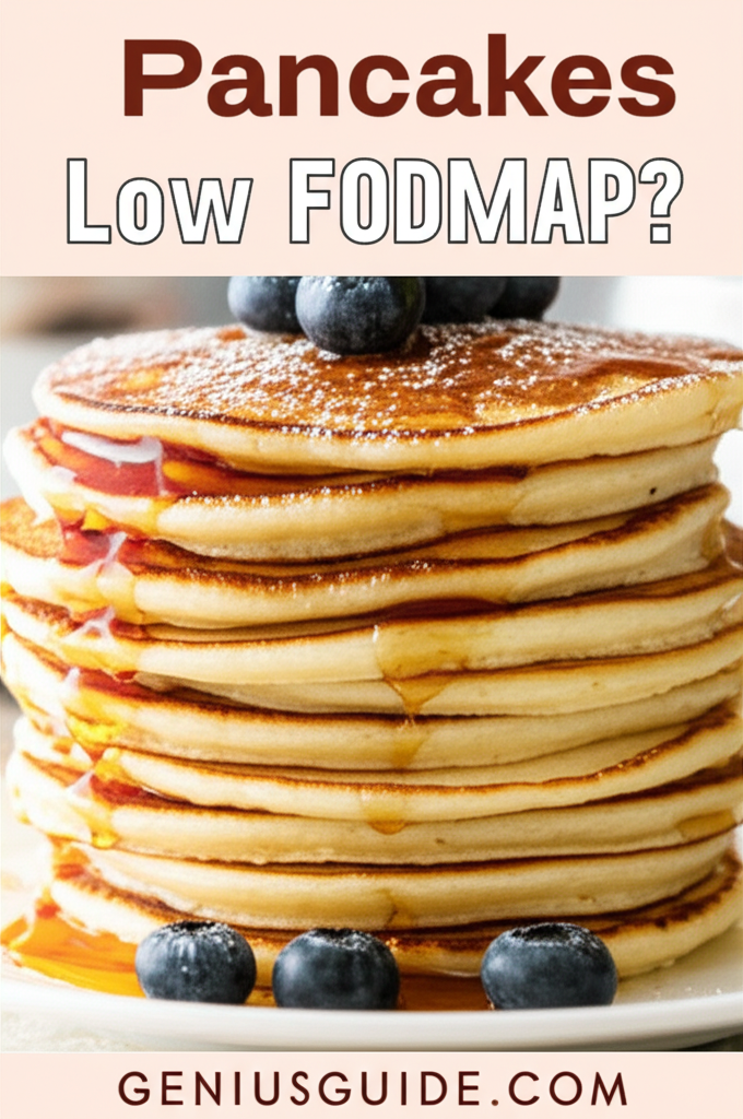 Generate a high-quality, relevant image prompt for an article about: Are Pancakes Low FODMAP? Genius