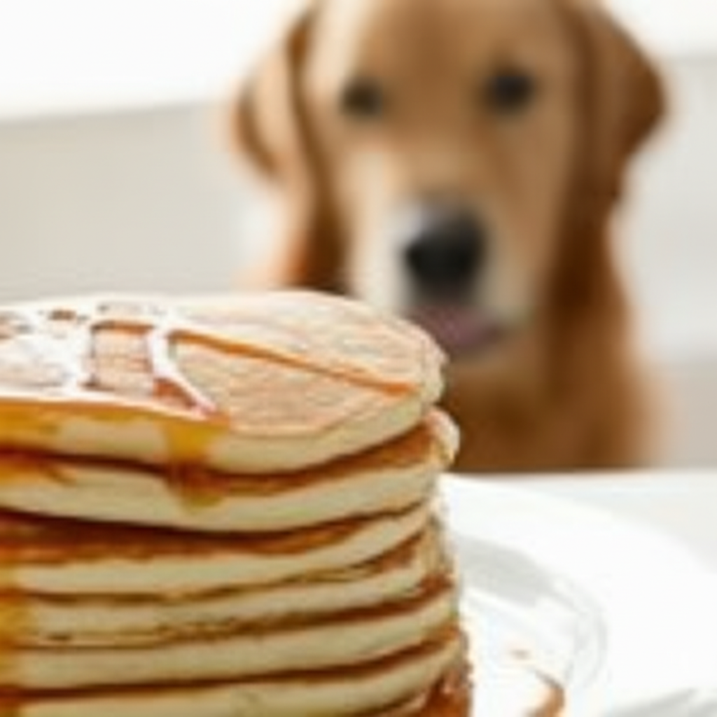 Generate a high-quality, relevant image prompt for an article about: Can Dogs Have Pancakes With Syr