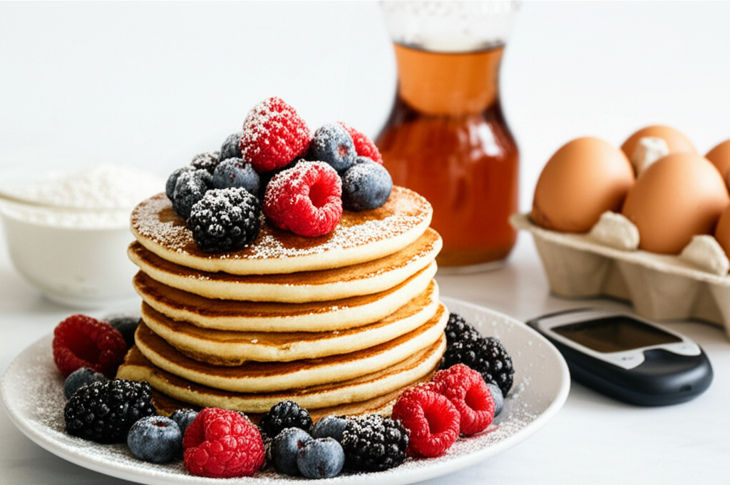 Generate a high-quality, relevant image prompt for an article about: Can Diabetics Have Pancakes? Es