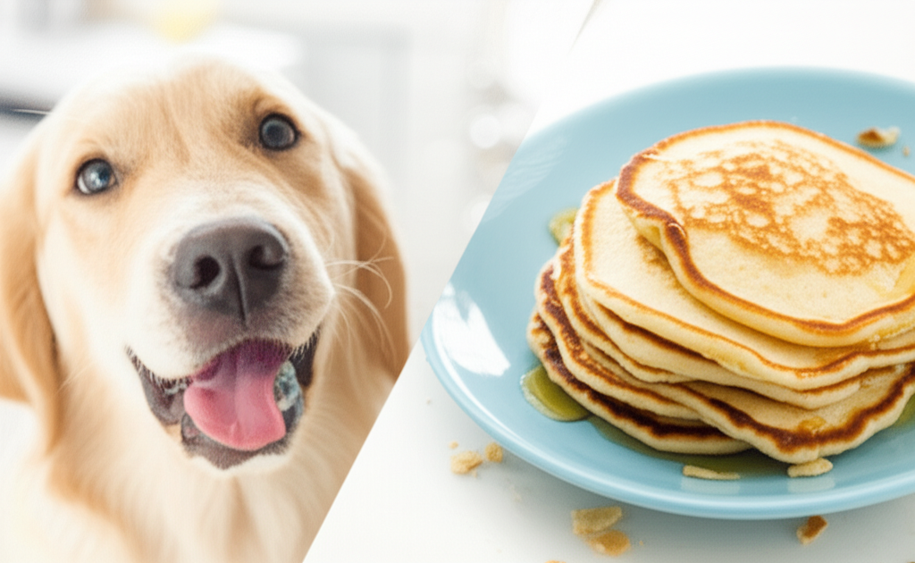 Generate a high-quality, relevant image prompt for an article about: Can Dogs Eat Pancakes Without S